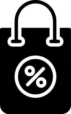 Çevrimiçi mağaza ve ecommerce mağaza tanıtım illüstrasyonu için simge alışverişi simgesi Satış afişi, web sitesi, uygulama UI, pazarlama reklamları ve şeffaf yüksek kalitede perakende ticaret görselleri