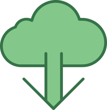 PNG biçiminde bulut simgesi şeffaf arkaplan biçiminde basit, web mobil uygulamaları için uygun minimal düz tasarım kullanıcı arayüzü hava durumu öngörüsü veri depolama ve dijital teknoloji projeleri