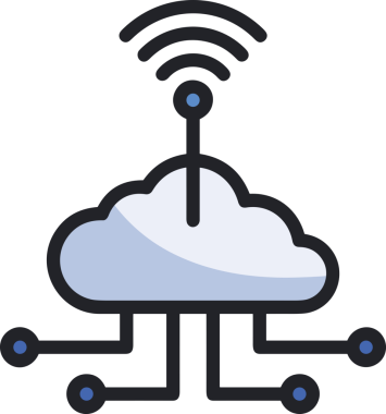 PNG biçiminde bulut simgesi şeffaf arkaplan biçiminde basit, web mobil uygulamaları için uygun minimal düz tasarım kullanıcı arayüzü hava durumu öngörüsü veri depolama ve dijital teknoloji projeleri