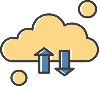 PNG biçiminde bulut simgesi şeffaf arkaplan biçiminde basit, web mobil uygulamaları için uygun minimal düz tasarım kullanıcı arayüzü hava durumu öngörüsü veri depolama ve dijital teknoloji projeleri