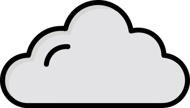 PNG biçiminde bulut simgesi şeffaf arkaplan biçiminde basit, web mobil uygulamaları için uygun minimal düz tasarım kullanıcı arayüzü hava durumu öngörüsü veri depolama ve dijital teknoloji projeleri