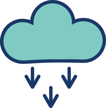 PNG biçiminde bulut simgesi şeffaf arkaplan biçiminde basit, web mobil uygulamaları için uygun minimal düz tasarım kullanıcı arayüzü hava durumu öngörüsü veri depolama ve dijital teknoloji projeleri