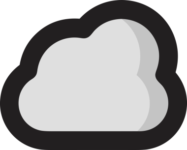 PNG biçiminde bulut simgesi şeffaf arkaplan biçiminde basit, web mobil uygulamaları için uygun minimal düz tasarım kullanıcı arayüzü hava durumu öngörüsü veri depolama ve dijital teknoloji projeleri