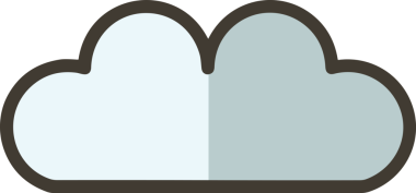 PNG biçiminde bulut simgesi şeffaf arkaplan biçiminde basit, web mobil uygulamaları için uygun minimal düz tasarım kullanıcı arayüzü hava durumu öngörüsü veri depolama ve dijital teknoloji projeleri