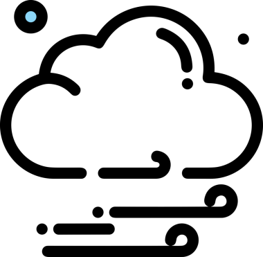 PNG biçiminde bulut simgesi şeffaf arkaplan biçiminde basit, web mobil uygulamaları için uygun minimal düz tasarım kullanıcı arayüzü hava durumu öngörüsü veri depolama ve dijital teknoloji projeleri