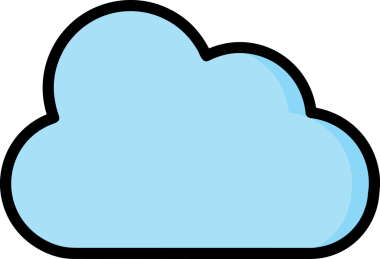 PNG biçiminde bulut simgesi şeffaf arkaplan biçiminde basit, web mobil uygulamaları için uygun minimal düz tasarım kullanıcı arayüzü hava durumu öngörüsü veri depolama ve dijital teknoloji projeleri