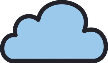 PNG biçiminde bulut simgesi şeffaf arkaplan biçiminde basit, web mobil uygulamaları için uygun minimal düz tasarım kullanıcı arayüzü hava durumu öngörüsü veri depolama ve dijital teknoloji projeleri