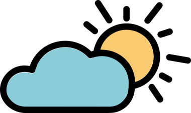 PNG biçiminde bulut simgesi şeffaf arkaplan biçiminde basit, web mobil uygulamaları için uygun minimal düz tasarım kullanıcı arayüzü hava durumu öngörüsü veri depolama ve dijital teknoloji projeleri
