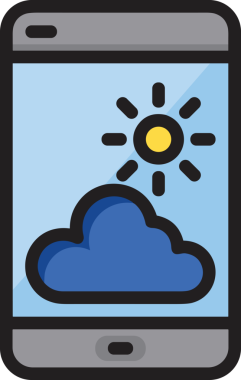 PNG biçiminde bulut simgesi şeffaf arkaplan biçiminde basit, web mobil uygulamaları için uygun minimal düz tasarım kullanıcı arayüzü hava durumu öngörüsü veri depolama ve dijital teknoloji projeleri