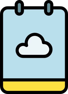 PNG biçiminde bulut simgesi şeffaf arkaplan biçiminde basit, web mobil uygulamaları için uygun minimal düz tasarım kullanıcı arayüzü hava durumu öngörüsü veri depolama ve dijital teknoloji projeleri