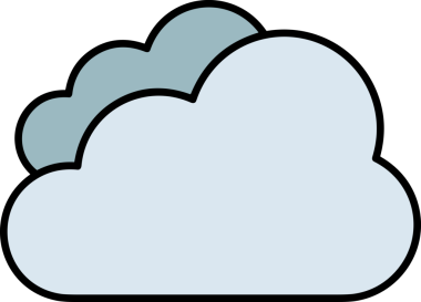 PNG biçiminde bulut simgesi şeffaf arkaplan biçiminde basit, web mobil uygulamaları için uygun minimal düz tasarım kullanıcı arayüzü hava durumu öngörüsü veri depolama ve dijital teknoloji projeleri