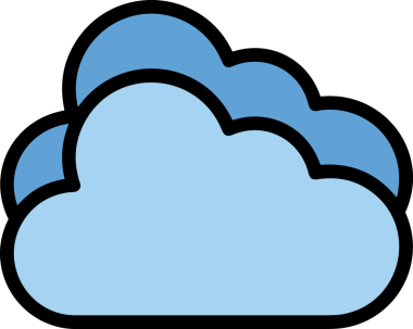 PNG biçiminde bulut simgesi şeffaf arkaplan biçiminde basit, web mobil uygulamaları için uygun minimal düz tasarım kullanıcı arayüzü hava durumu öngörüsü veri depolama ve dijital teknoloji projeleri