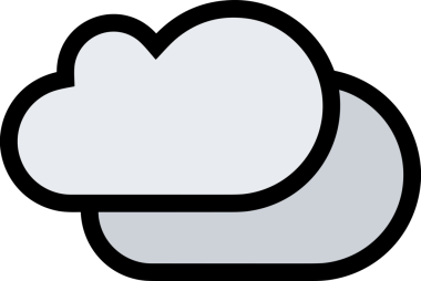 PNG biçiminde bulut simgesi şeffaf arkaplan biçiminde basit, web mobil uygulamaları için uygun minimal düz tasarım kullanıcı arayüzü hava durumu öngörüsü veri depolama ve dijital teknoloji projeleri