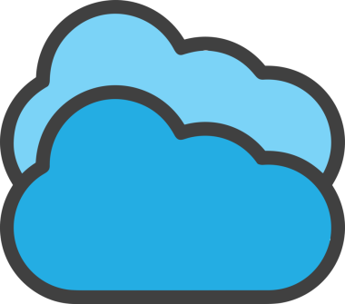 PNG biçiminde bulut simgesi şeffaf arkaplan biçiminde basit, web mobil uygulamaları için uygun minimal düz tasarım kullanıcı arayüzü hava durumu öngörüsü veri depolama ve dijital teknoloji projeleri