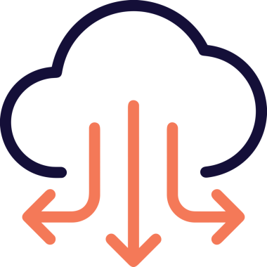 PNG biçiminde bulut simgesi şeffaf arkaplan biçiminde basit, web mobil uygulamaları için uygun minimal düz tasarım kullanıcı arayüzü hava durumu öngörüsü veri depolama ve dijital teknoloji projeleri