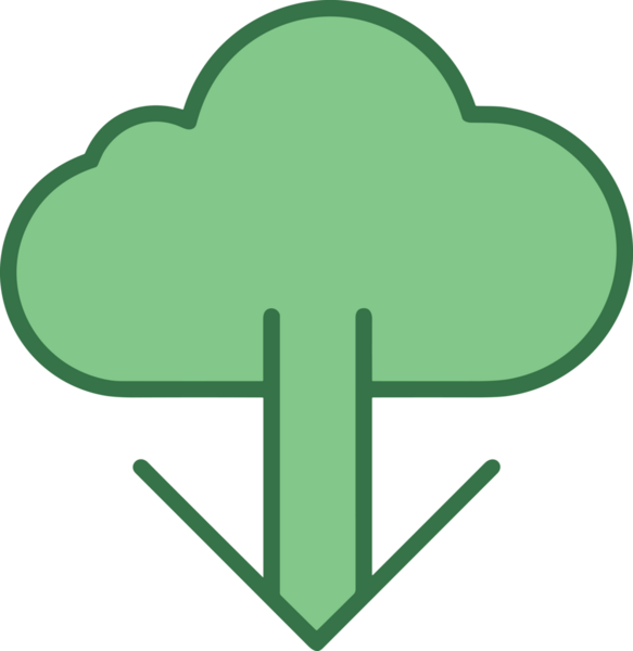 PNG biçiminde bulut simgesi şeffaf arkaplan biçiminde basit, web mobil uygulamaları için uygun minimal düz tasarım kullanıcı arayüzü hava durumu öngörüsü veri depolama ve dijital teknoloji projeleri