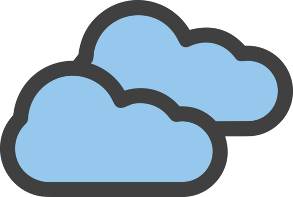 PNG biçiminde bulut simgesi şeffaf arkaplan biçiminde basit, web mobil uygulamaları için uygun minimal düz tasarım kullanıcı arayüzü hava durumu öngörüsü veri depolama ve dijital teknoloji projeleri