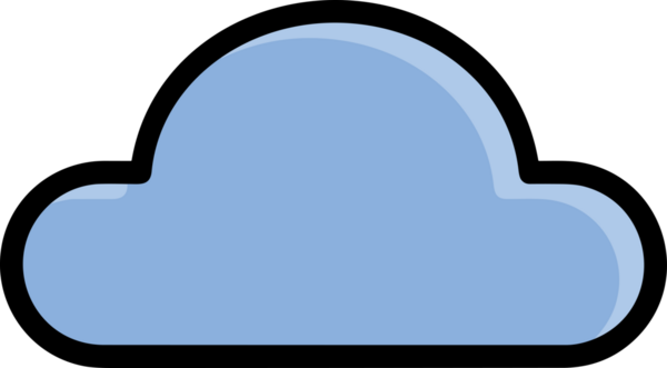 PNG biçiminde bulut simgesi şeffaf arkaplan biçiminde basit, web mobil uygulamaları için uygun minimal düz tasarım kullanıcı arayüzü hava durumu öngörüsü veri depolama ve dijital teknoloji projeleri
