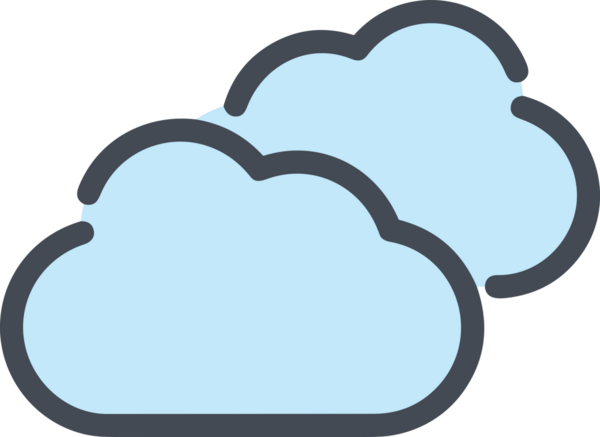PNG biçiminde bulut simgesi şeffaf arkaplan biçiminde basit, web mobil uygulamaları için uygun minimal düz tasarım kullanıcı arayüzü hava durumu öngörüsü veri depolama ve dijital teknoloji projeleri