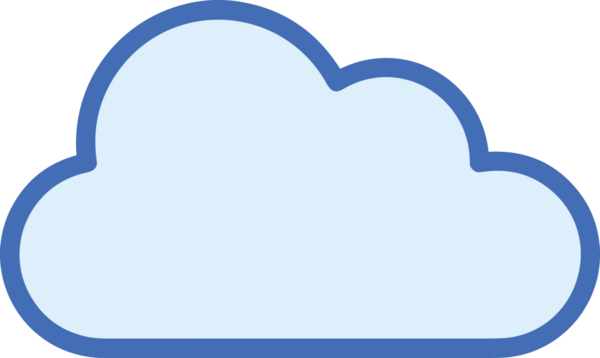 PNG biçiminde bulut simgesi şeffaf arkaplan biçiminde basit, web mobil uygulamaları için uygun minimal düz tasarım kullanıcı arayüzü hava durumu öngörüsü veri depolama ve dijital teknoloji projeleri