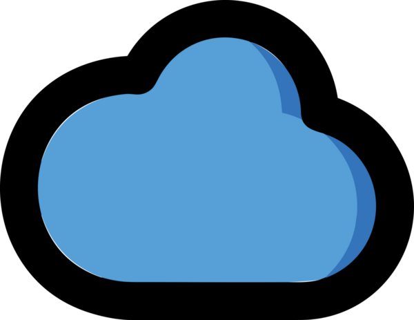 PNG biçiminde bulut simgesi şeffaf arkaplan biçiminde basit, web mobil uygulamaları için uygun minimal düz tasarım kullanıcı arayüzü hava durumu öngörüsü veri depolama ve dijital teknoloji projeleri