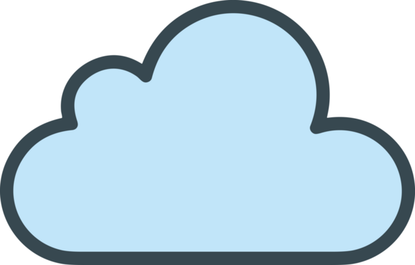 PNG biçiminde bulut simgesi şeffaf arkaplan biçiminde basit, web mobil uygulamaları için uygun minimal düz tasarım kullanıcı arayüzü hava durumu öngörüsü veri depolama ve dijital teknoloji projeleri