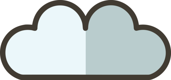 PNG biçiminde bulut simgesi şeffaf arkaplan biçiminde basit, web mobil uygulamaları için uygun minimal düz tasarım kullanıcı arayüzü hava durumu öngörüsü veri depolama ve dijital teknoloji projeleri