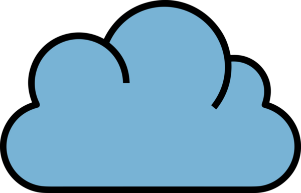 PNG biçiminde bulut simgesi şeffaf arkaplan biçiminde basit, web mobil uygulamaları için uygun minimal düz tasarım kullanıcı arayüzü hava durumu öngörüsü veri depolama ve dijital teknoloji projeleri