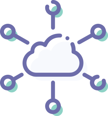 PNG biçiminde bulut simgesi şeffaf arkaplan biçiminde basit, web mobil uygulamaları için uygun minimal düz tasarım kullanıcı arayüzü hava durumu öngörüsü veri depolama ve dijital teknoloji projeleri