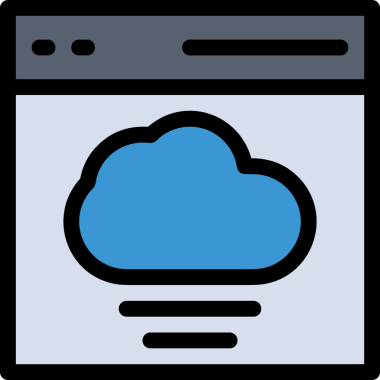 PNG biçiminde bulut simgesi şeffaf arkaplan biçiminde basit, web mobil uygulamaları için uygun minimal düz tasarım kullanıcı arayüzü hava durumu öngörüsü veri depolama ve dijital teknoloji projeleri