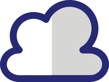 PNG biçiminde bulut simgesi şeffaf arkaplan biçiminde basit, web mobil uygulamaları için uygun minimal düz tasarım kullanıcı arayüzü hava durumu öngörüsü veri depolama ve dijital teknoloji projeleri