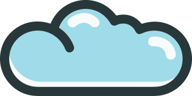 PNG biçiminde bulut simgesi şeffaf arkaplan biçiminde basit, web mobil uygulamaları için uygun minimal düz tasarım kullanıcı arayüzü hava durumu öngörüsü veri depolama ve dijital teknoloji projeleri