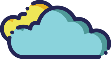 PNG biçiminde bulut simgesi şeffaf arkaplan biçiminde basit, web mobil uygulamaları için uygun minimal düz tasarım kullanıcı arayüzü hava durumu öngörüsü veri depolama ve dijital teknoloji projeleri