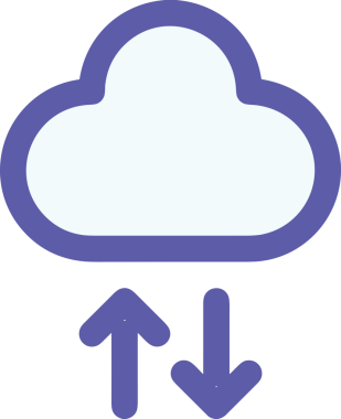 PNG biçiminde bulut simgesi şeffaf arkaplan biçiminde basit, web mobil uygulamaları için uygun minimal düz tasarım kullanıcı arayüzü hava durumu öngörüsü veri depolama ve dijital teknoloji projeleri
