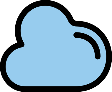 PNG biçiminde bulut simgesi şeffaf arkaplan biçiminde basit, web mobil uygulamaları için uygun minimal düz tasarım kullanıcı arayüzü hava durumu öngörüsü veri depolama ve dijital teknoloji projeleri