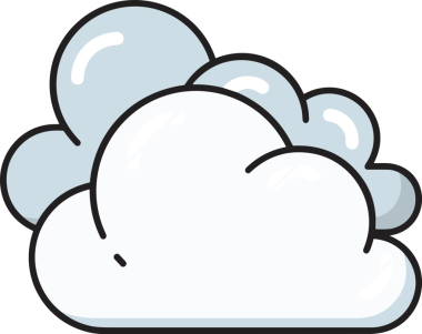 PNG biçiminde bulut simgesi şeffaf arkaplan biçiminde basit, web mobil uygulamaları için uygun minimal düz tasarım kullanıcı arayüzü hava durumu öngörüsü veri depolama ve dijital teknoloji projeleri