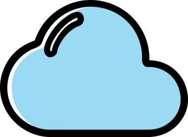 PNG biçiminde bulut simgesi şeffaf arkaplan biçiminde basit, web mobil uygulamaları için uygun minimal düz tasarım kullanıcı arayüzü hava durumu öngörüsü veri depolama ve dijital teknoloji projeleri