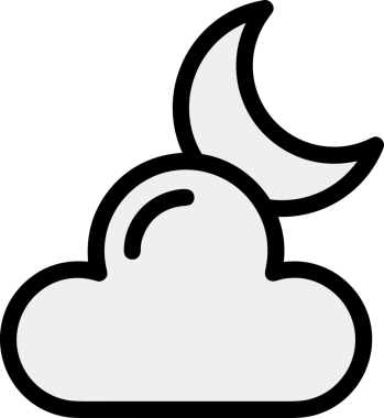 PNG biçiminde bulut simgesi şeffaf arkaplan biçiminde basit, web mobil uygulamaları için uygun minimal düz tasarım kullanıcı arayüzü hava durumu öngörüsü veri depolama ve dijital teknoloji projeleri