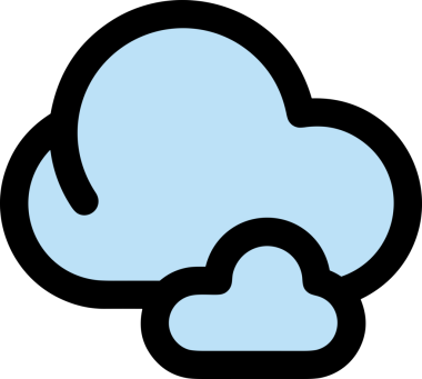 PNG biçiminde bulut simgesi şeffaf arkaplan biçiminde basit, web mobil uygulamaları için uygun minimal düz tasarım kullanıcı arayüzü hava durumu öngörüsü veri depolama ve dijital teknoloji projeleri