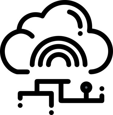 PNG biçiminde bulut simgesi şeffaf arkaplan biçiminde basit, web mobil uygulamaları için uygun minimal düz tasarım kullanıcı arayüzü hava durumu öngörüsü veri depolama ve dijital teknoloji projeleri