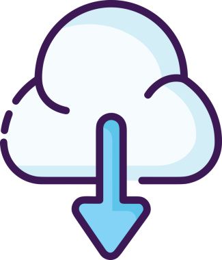 PNG biçiminde bulut simgesi şeffaf arkaplan biçiminde basit, web mobil uygulamaları için uygun minimal düz tasarım kullanıcı arayüzü hava durumu öngörüsü veri depolama ve dijital teknoloji projeleri