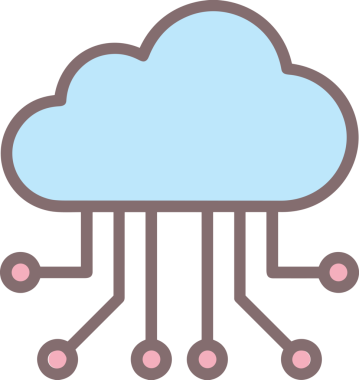 PNG biçiminde bulut simgesi şeffaf arkaplan biçiminde basit, web mobil uygulamaları için uygun minimal düz tasarım kullanıcı arayüzü hava durumu öngörüsü veri depolama ve dijital teknoloji projeleri