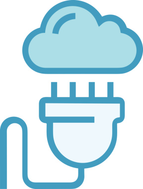 PNG biçiminde bulut simgesi şeffaf arkaplan biçiminde basit, web mobil uygulamaları için uygun minimal düz tasarım kullanıcı arayüzü hava durumu öngörüsü veri depolama ve dijital teknoloji projeleri