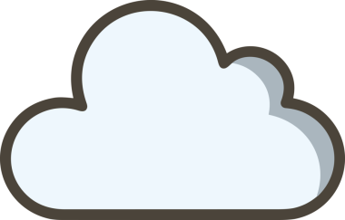 PNG biçiminde bulut simgesi şeffaf arkaplan biçiminde basit, web mobil uygulamaları için uygun minimal düz tasarım kullanıcı arayüzü hava durumu öngörüsü veri depolama ve dijital teknoloji projeleri