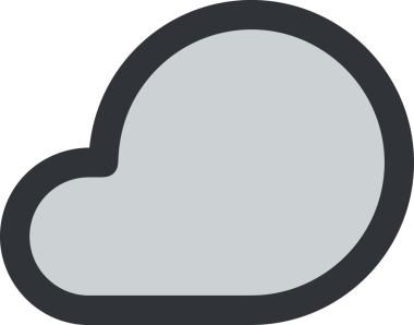 PNG biçiminde bulut simgesi şeffaf arkaplan biçiminde basit, web mobil uygulamaları için uygun minimal düz tasarım kullanıcı arayüzü hava durumu öngörüsü veri depolama ve dijital teknoloji projeleri