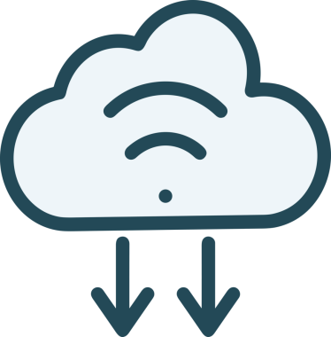 PNG biçiminde bulut simgesi şeffaf arkaplan biçiminde basit, web mobil uygulamaları için uygun minimal düz tasarım kullanıcı arayüzü hava durumu öngörüsü veri depolama ve dijital teknoloji projeleri