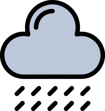 PNG biçiminde bulut simgesi şeffaf arkaplan biçiminde basit, web mobil uygulamaları için uygun minimal düz tasarım kullanıcı arayüzü hava durumu öngörüsü veri depolama ve dijital teknoloji projeleri