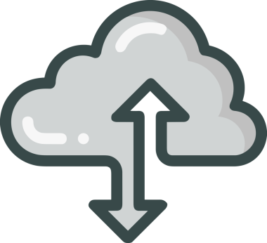 PNG biçiminde bulut simgesi şeffaf arkaplan biçiminde basit, web mobil uygulamaları için uygun minimal düz tasarım kullanıcı arayüzü hava durumu öngörüsü veri depolama ve dijital teknoloji projeleri