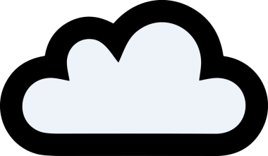 PNG biçiminde bulut simgesi şeffaf arkaplan biçiminde basit, web mobil uygulamaları için uygun minimal düz tasarım kullanıcı arayüzü hava durumu öngörüsü veri depolama ve dijital teknoloji projeleri