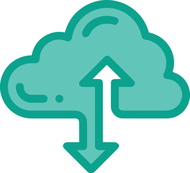PNG biçiminde bulut simgesi şeffaf arkaplan biçiminde basit, web mobil uygulamaları için uygun minimal düz tasarım kullanıcı arayüzü hava durumu öngörüsü veri depolama ve dijital teknoloji projeleri